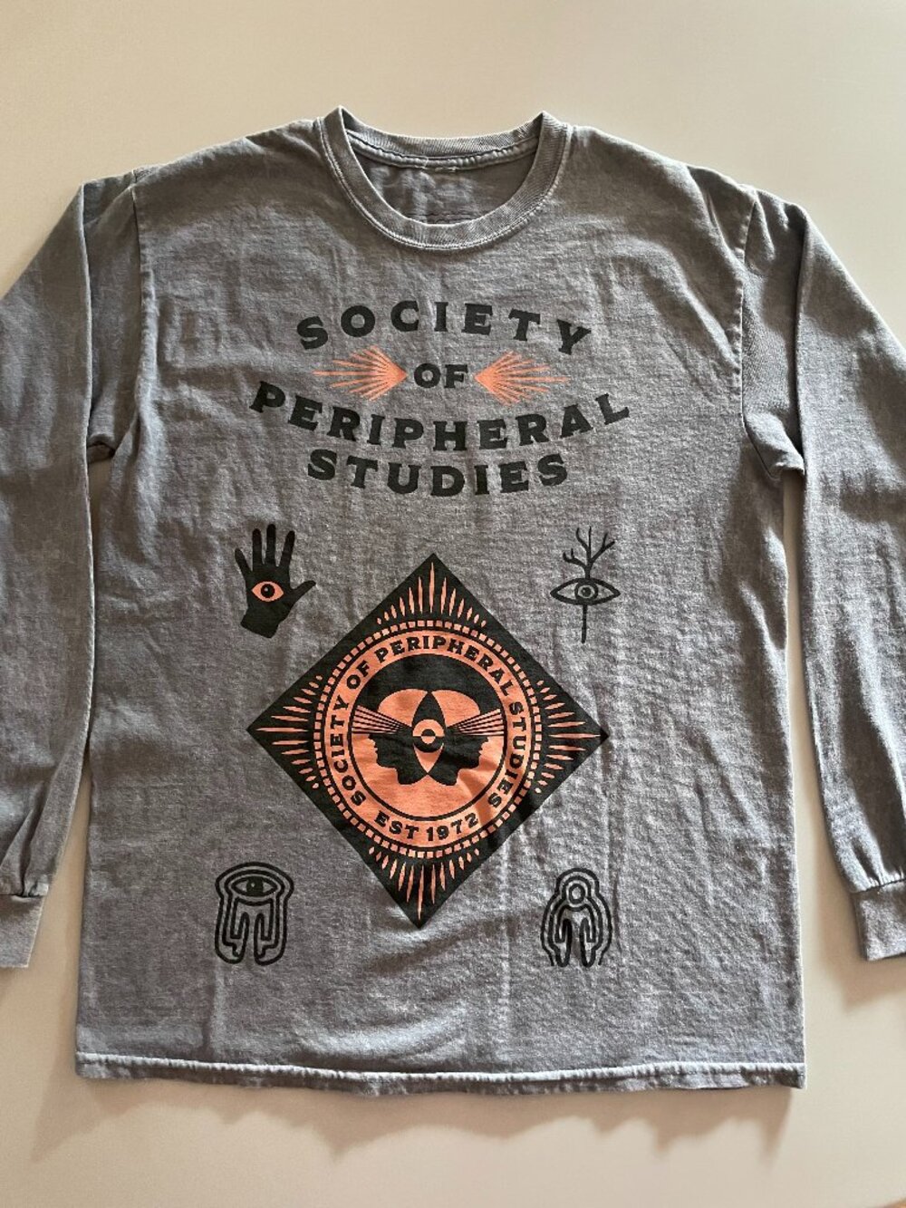 MEOW WOLF Society of Peripheral Studies Gray Long-Sleeve Shirt - Medium